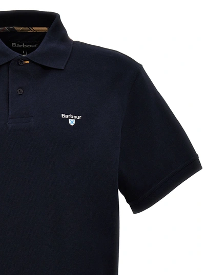 Shop Barbour Logo Embroidery  Shirt Polo Blue