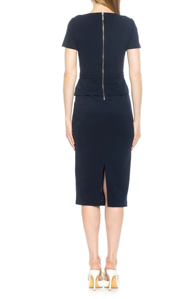 Shop Alexia Admor Vance Peplum Sheath Dress In Navy