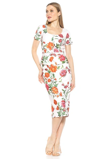 Shop Alexia Admor Vance Peplum Sheath Dress In Ivory Floral
