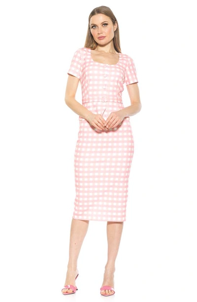 Shop Alexia Admor Vance Peplum Sheath Dress In Pink Plaid