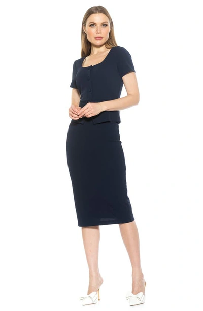 Shop Alexia Admor Vance Peplum Sheath Dress In Navy