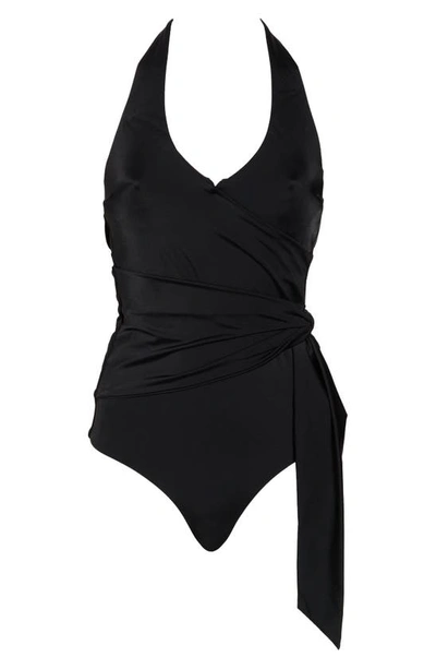 Shop Onia Elena Side Tie One-piece Swimsuit In Black