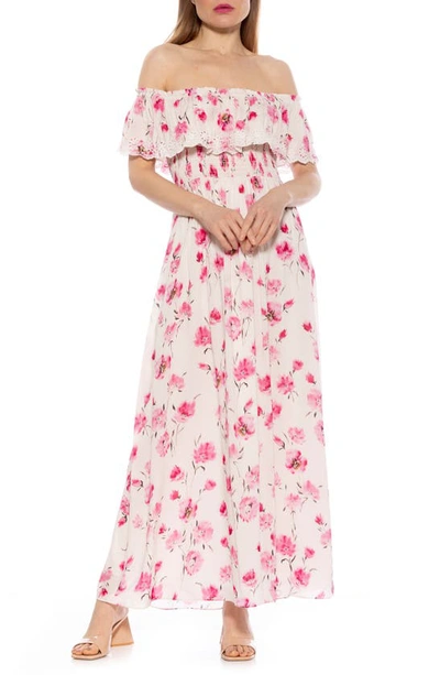 Shop Alexia Admor Katya Off The Shoulder Maxi Dress In Ivory Floral