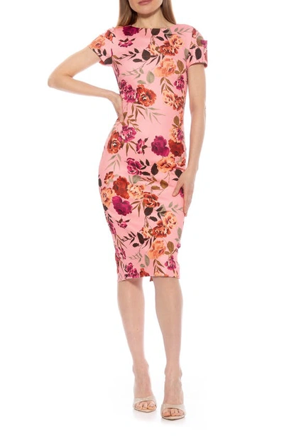 Shop Alexia Admor Crysta Stretch Sheath Dress In Pink Garden