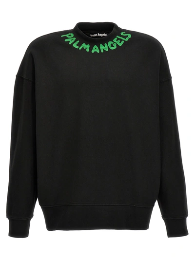 Shop Palm Angels Seasonal Logo Sweatshirt Black