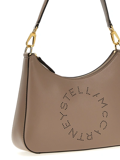 Shop Stella Mccartney Small Logo Shoulder Bags Gray
