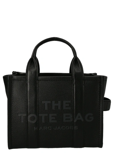 Shop Marc Jacobs The Leather Mini Tote Bag Black