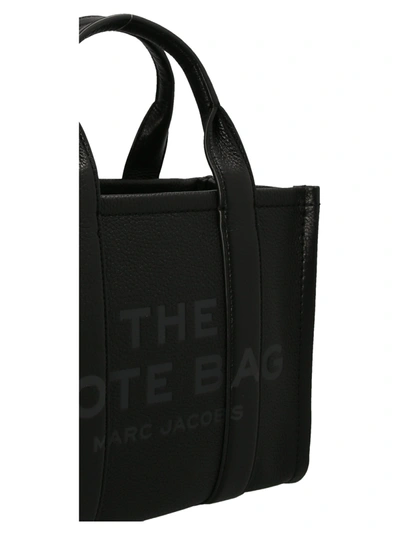 Shop Marc Jacobs The Leather Mini Tote Bag Black