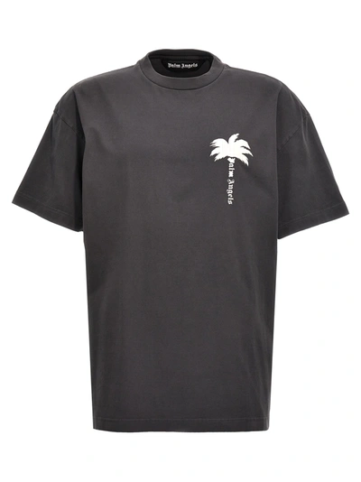Shop Palm Angels The Palm T-shirt Gray