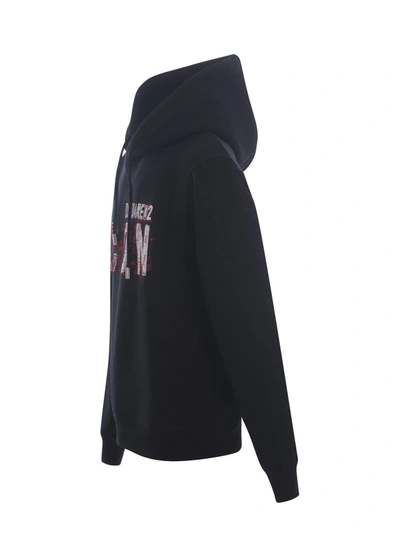 Dsquared2 Dsquared "icon" Scribble Cool Fit Sweatshirt In Black