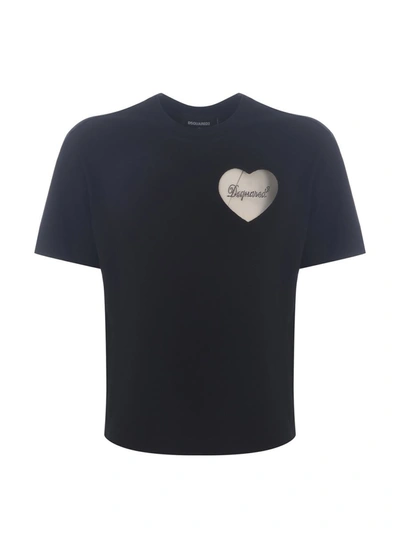 Shop Dsquared2 T-shirt  "heart" In Black