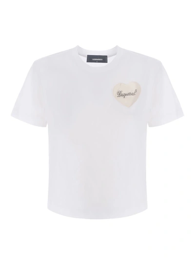 Shop Dsquared2 T-shirt  "heart" In White