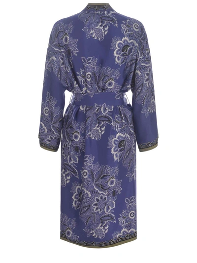 Etro Kesa Floral-print Silk Robe In Lilac