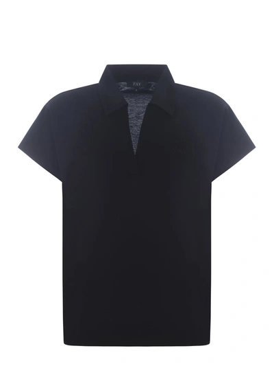 Shop Fay Polo Shirt In Blue