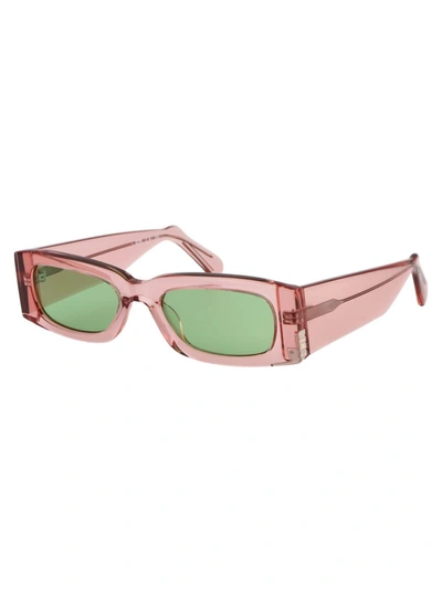Shop Gcds Sunglasses In 72n Rosa Luc/verde