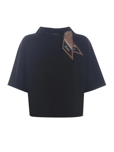 Shop Herno T-shirt  "foulard" In Black