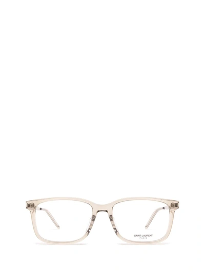 Shop Saint Laurent Eyewear Eyeglasses In Beige
