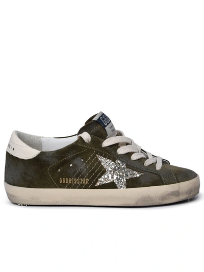Shop Golden Goose 'super-star Classic' Green Leather Sneakers