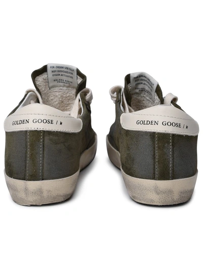 Shop Golden Goose 'super-star Classic' Green Leather Sneakers
