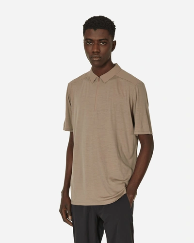Shop Arc'teryx Frame Shortsleeve Polo Shirt Soil In Brown