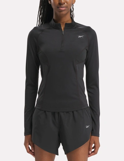 Shop Reebok Running 1/4 Zip In Black