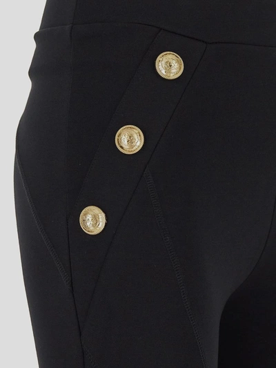 Shop Balmain Six-button Leggings In Black