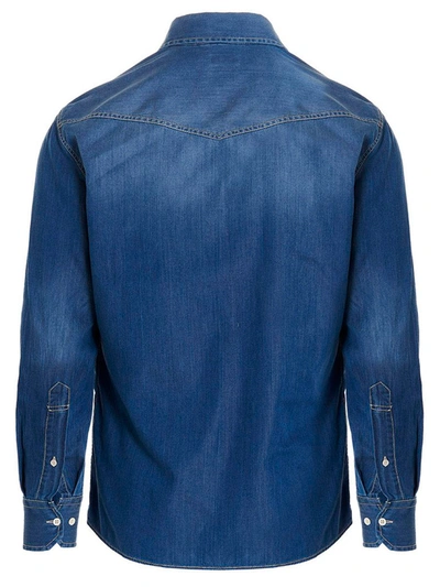 Shop Brunello Cucinelli Texan Shirt In Blue