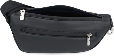 Shop Burberry Shield Leather Crossbody Bag In Black