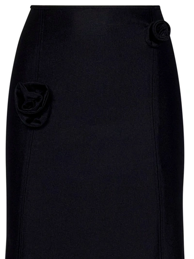 Shop Coperni Flower Skirt In Black