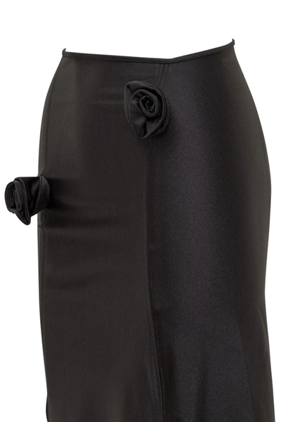 Shop Coperni Flower Skirt In Black