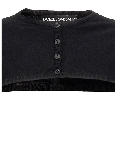 Shop Dolce & Gabbana Cropped Cardigan In Black
