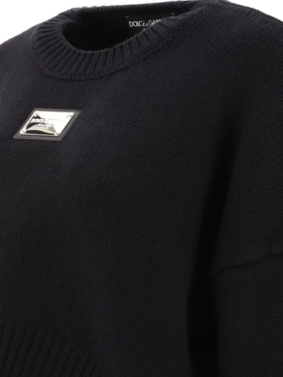 Shop Dolce & Gabbana Logo Plaque Sweater In Black