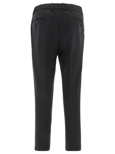 Shop Dolce & Gabbana Trousers With Embroidery In Black