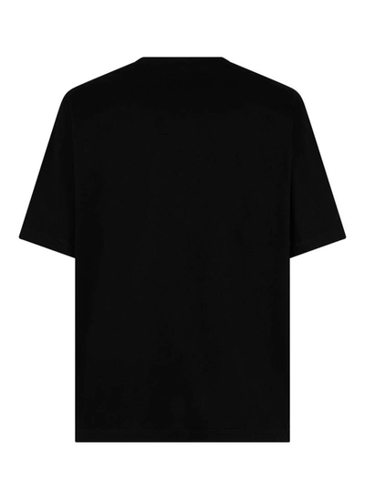 Shop Dsquared2 Black Crewneck T-shirt With '80s Contrasting Logo Print In Cotton Man