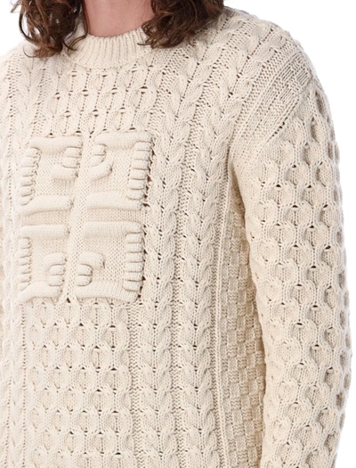 Shop Givenchy 4g Knit Sweater In White