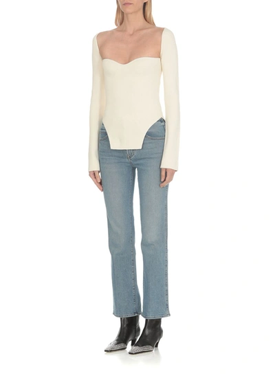 Shop Khaite "maddy" Ribbed Sweater In White