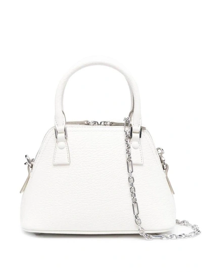 Shop Maison Margiela White Leather Mini 5ac Shoulder Bag