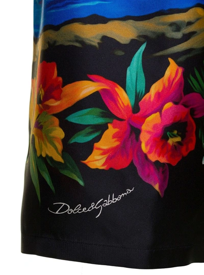 Shop Dolce & Gabbana Multicolour Silk Shorts In Red