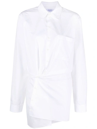 Shop Off-white Cotton Shirt Dress