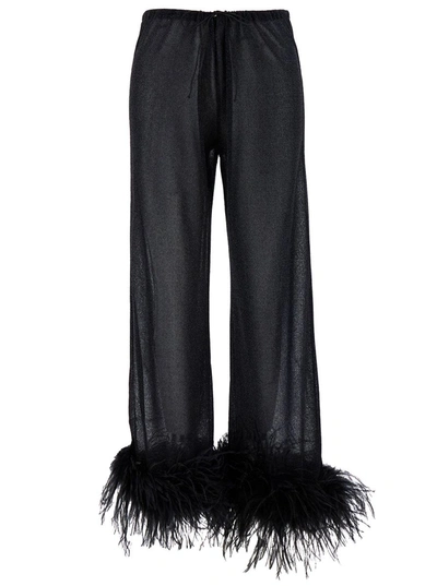 Shop Oseree Oséree 'lumiere Plumage' Pants In Black