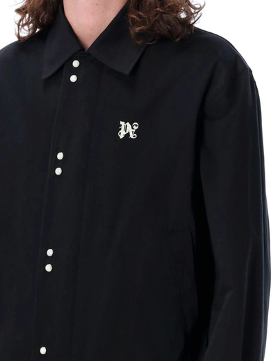 Shop Palm Angels Monogram Coach Jacket In Black