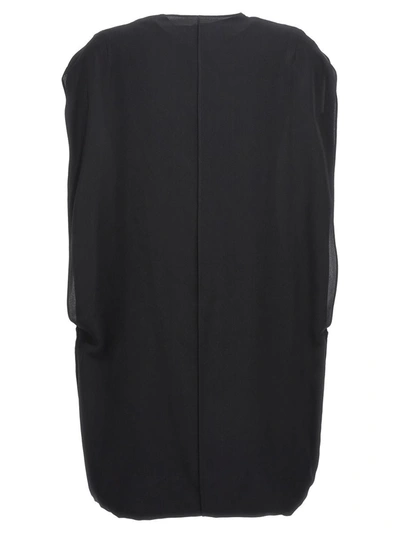 The Row Draped Silk Mini Dress In Black