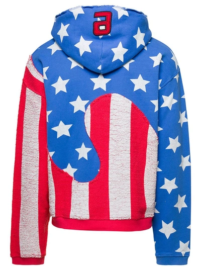 Shop Erl Unisex Star And Stripe Swirl Hoodie Knit In Multicolor