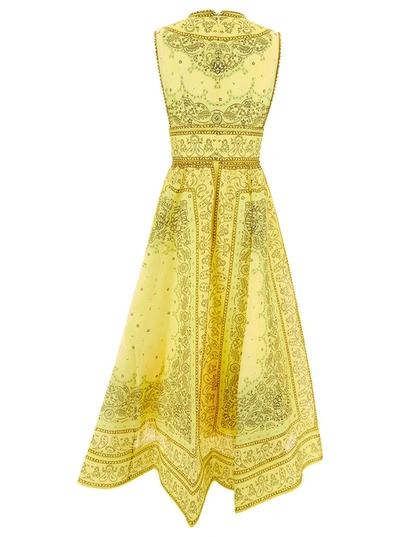 Shop Zimmermann 'matchmaker Bow Long' Dress In Yellow