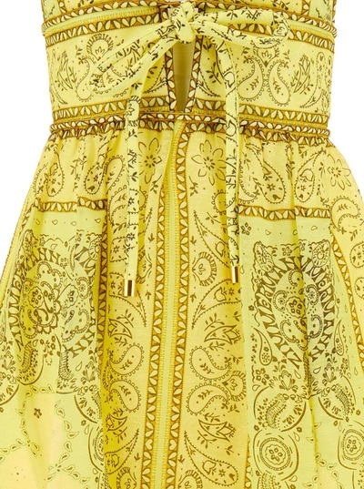 Shop Zimmermann 'matchmaker Bow Long' Dress In Yellow
