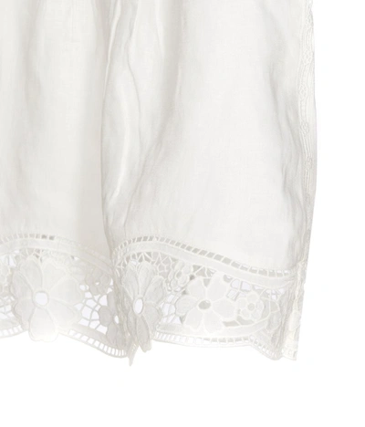 Shop Zimmermann Lace Trimmed Linen Top In White