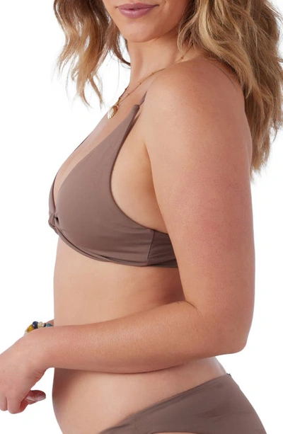 O'neill Saltwater Pismo Solids Bikini Top In Deep Taupe