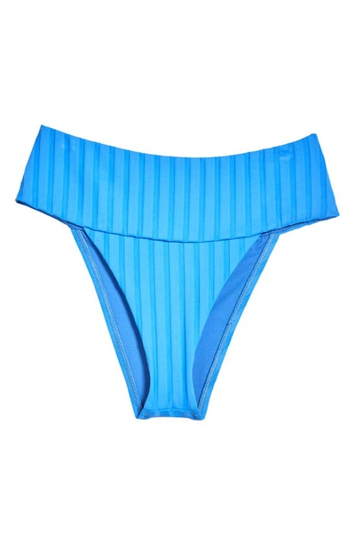 Shop Vitamin A Emmi High Waist Rib Bikini Bottoms In Dream Blue