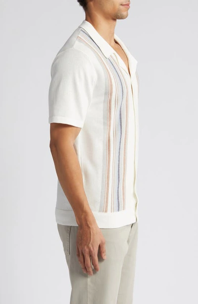 Shop Rails Silas Stripe Camp Shirt In White Multi