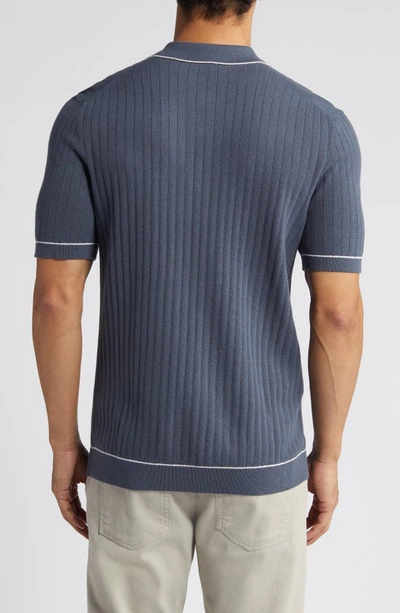 Shop Rails Hardy Tipped Short Sleeve Polo Sweater In Faded Navy